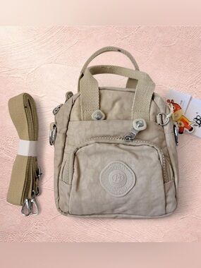 Beige Lightweight mini Compact Crossbody Bag